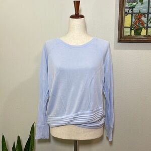 Athleta Blue Serenity Criss Cross Sweatshirt Size Small